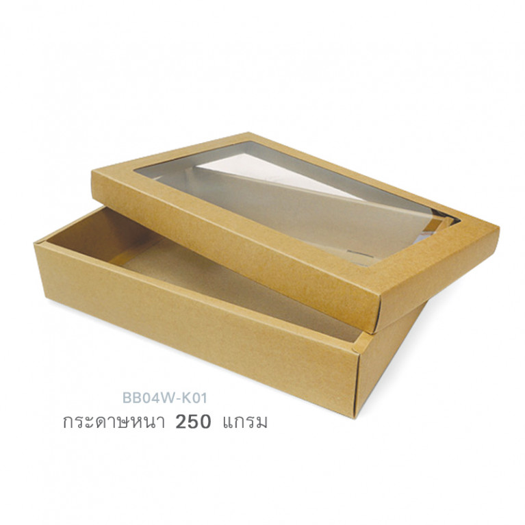BB04W-K01 กล่องฝาครอบ กล่องกระดาษคราฟท์ 17.8 x 25.5 x 5 cm. (1ใบ)