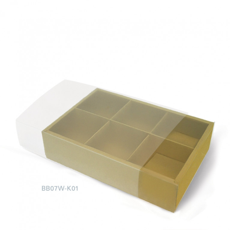 BB07W-K01 กล่องฝาสไลด์ แบ่ง 6 ช่อง 14x21x5cm (1ใบ)