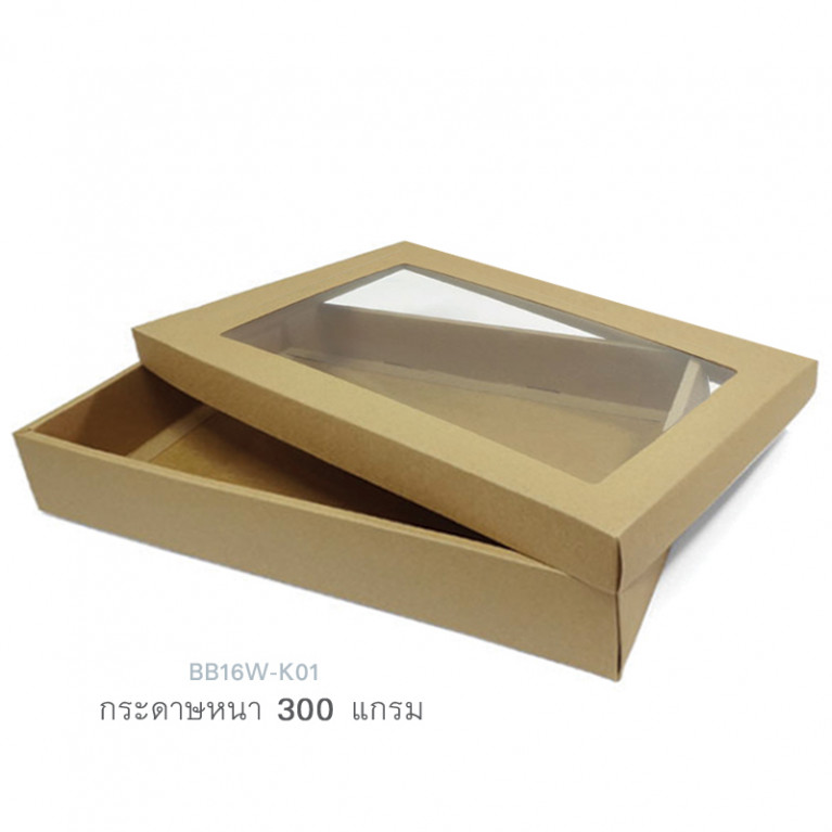 BB16W-K01 กล่องฝาครอบ กล่องกระดาษคราฟท์ ก.24.3 x ย.33.5 x ส.6 ซม. (1ใบ)