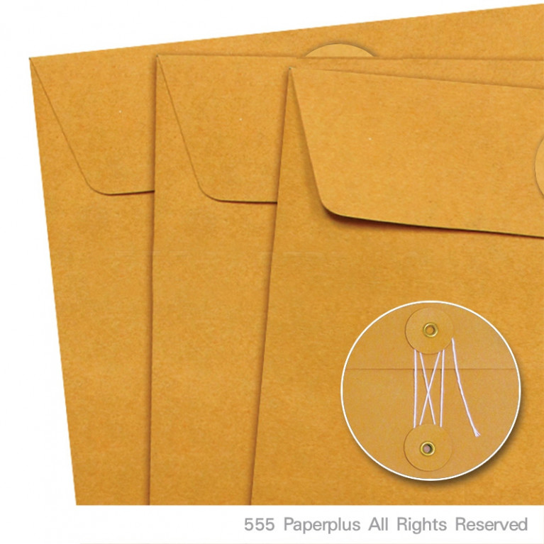 Eyelet & String Open End Envelope No.6 3/8 x 9 - KA - Brown Kraft (Bag) Code 00979