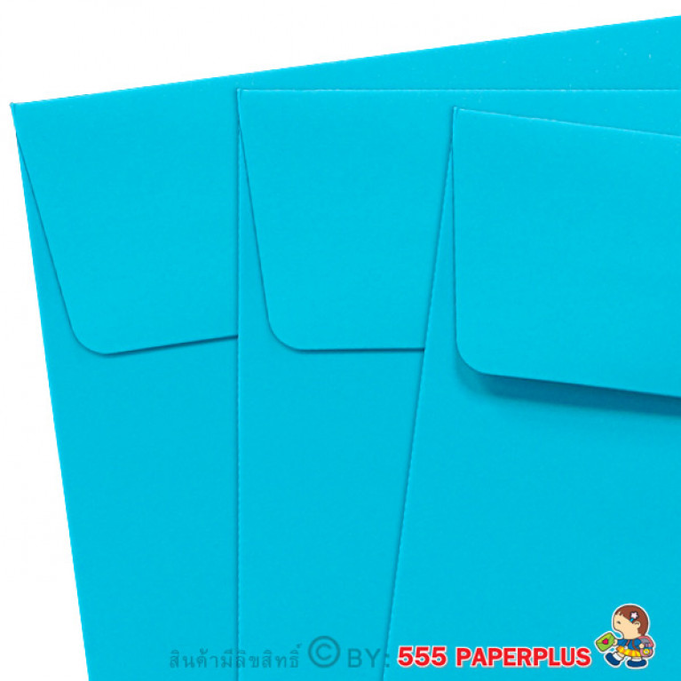 ซองใส่การ์ด No.4 1/4x9 1/4-พิมพ์พื้น สีฟ้า (50 ซอง) Code 77872