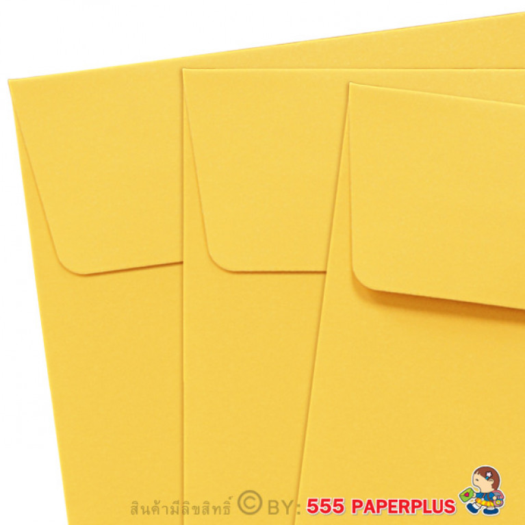 ซองใส่การ์ด No.4 1/4x9 1/4-พิมพ์พื้น สีเหลือง (50 ซอง) Code 73751