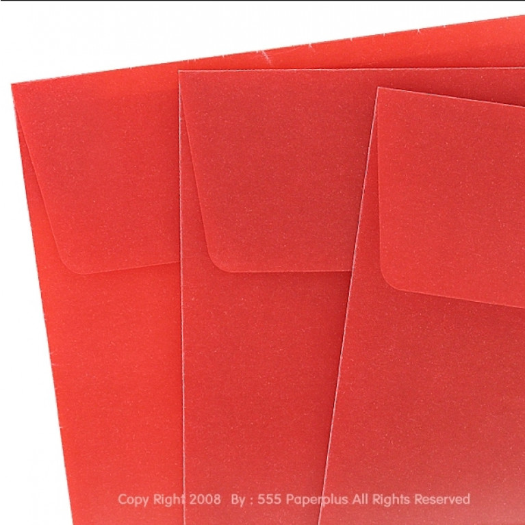 ซองใส่การ์ด No.4 1/4x9 1/4-ไขสี CA สีแดง (50 ซอง) Code 67095
