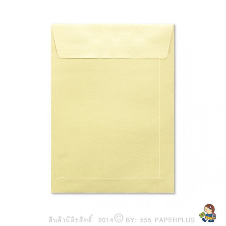 ซองใส่การ์ด No.5 1/4x7 1/4-เมทัลลิค สีขาวทอง (50 ซอง) Code 47509