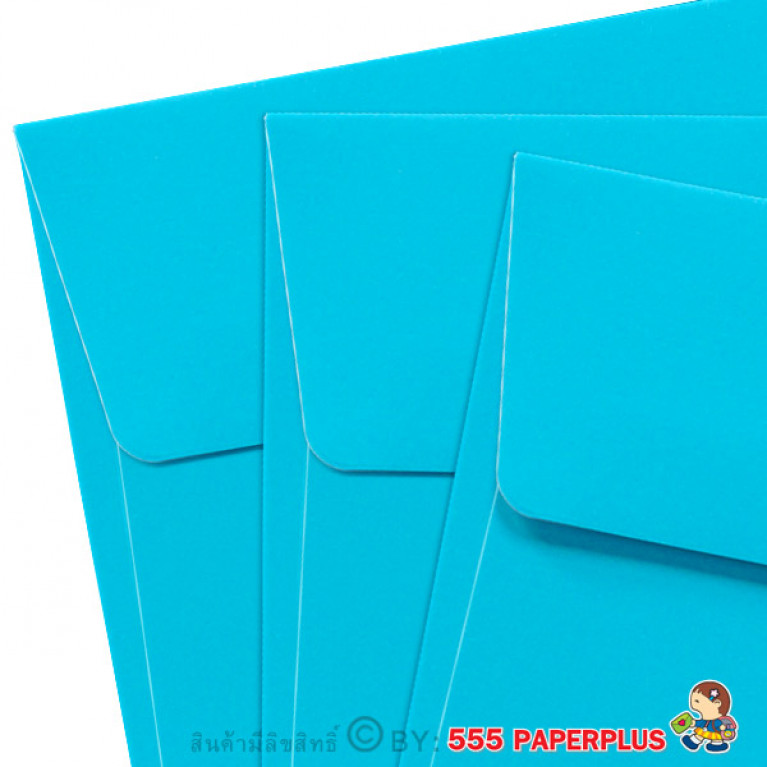 ซองใส่การ์ด No.6x6-พิมพ์พื้น สีฟ้า (50 ซอง) Code 15515