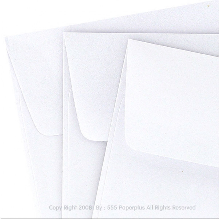 ซองใส่การ์ด No.8 1/2-เมทัลลิค ฝาขนาน สีขาว (50 ซอง) Code 83507