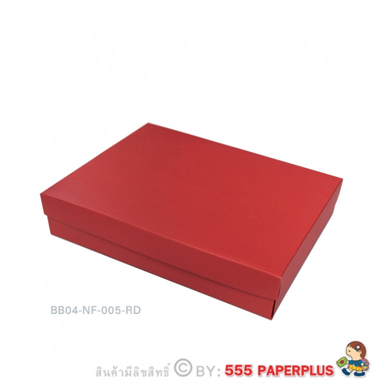 BB04-NF-005-RD กล่องของขวัญเมทัลลิค สีแดง 17.8 x 25.5 x 5 cm. หนา250แกรม (10กล่องไม่พับขึ้นรูป)