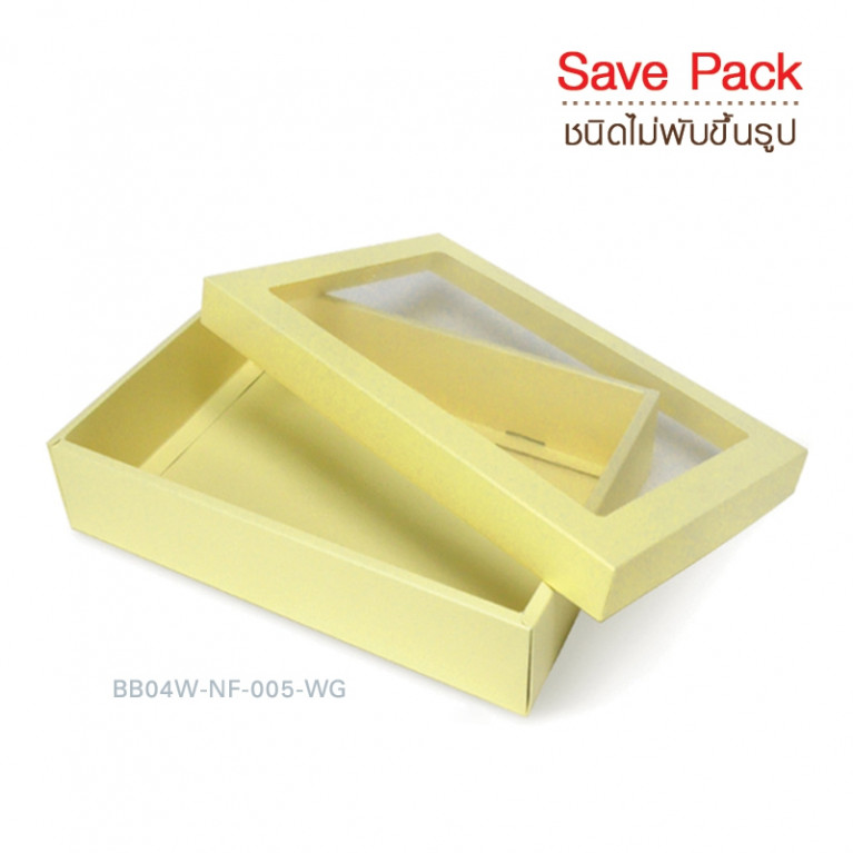 BB04W-NF-005-WG กล่องของขวัญเมทัลลิค สีขาวทอง 17.8 x 25.5 x 5 cm. หนา250แกรม (10กล่องไม่พับขึ้นรูป)