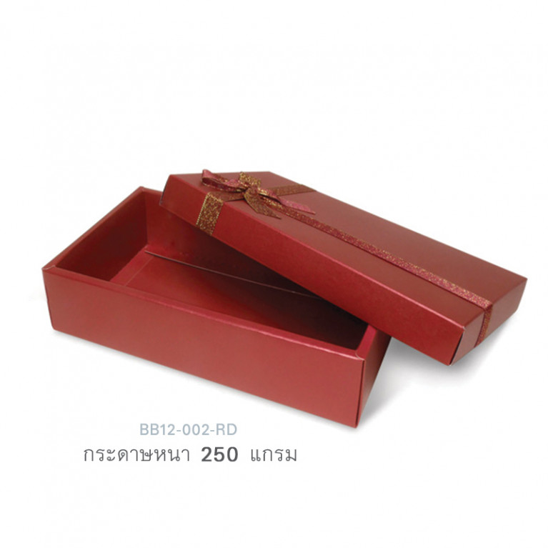 BB12-002-RD กล่องของขวัญเมทัลลิค สีแดง ก.11.7 x ย.20.7 x ส.5.2 ซม. (1ใบ)
