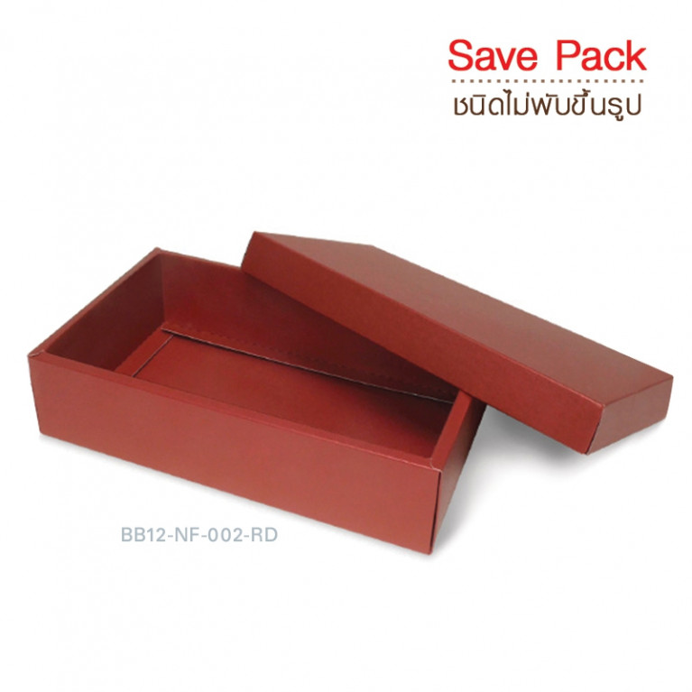 BB12-NF-002-RD กล่องของขวัญเมทัลลิค สีแดง ก.11.7x ย.20.7 x ส.5.2 cm. (10กล่องไม่พับขึ้นรูป) 