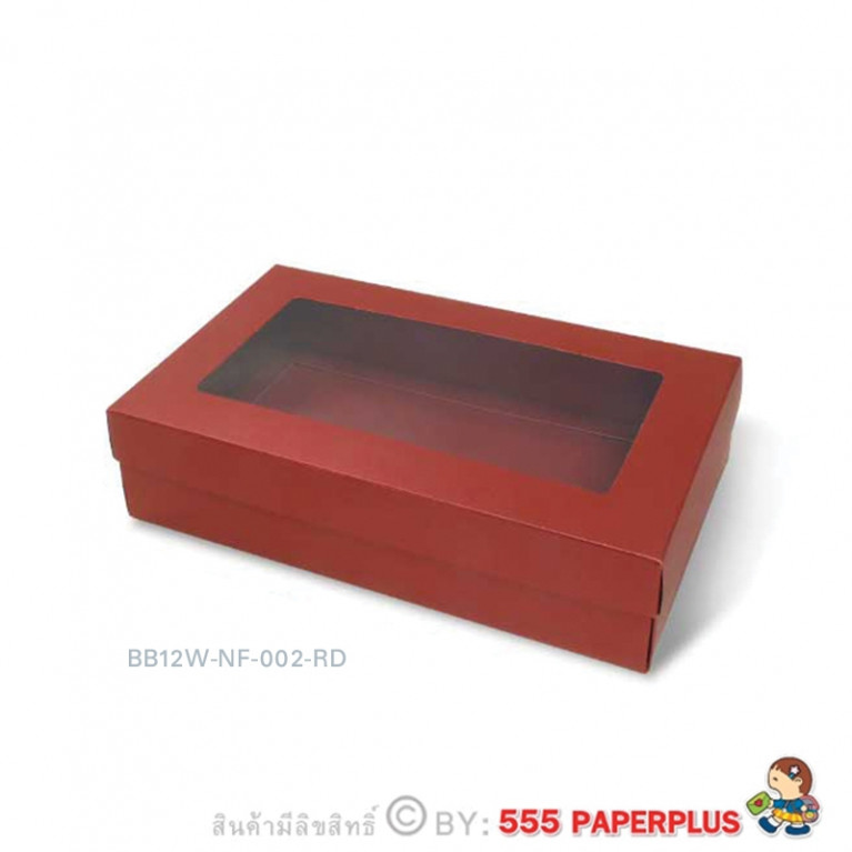 BB12W-NF-002-RD กล่องของขวัญเมทัลลิค สีแดง ก.11.7x ย.20.7 x ส.5.2 cm. (10กล่องไม่พับขึ้นรูป) 