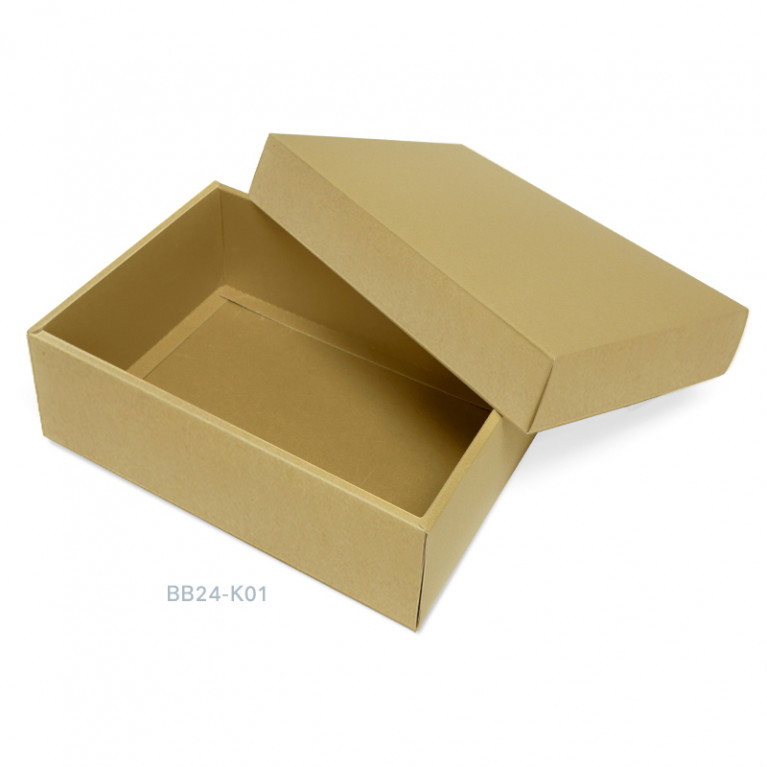 BB24-K01 กล่องฝาครอบ กล่องกระดาษคราฟท์ 17.8x25.8x9 cm.  (1ใบ)