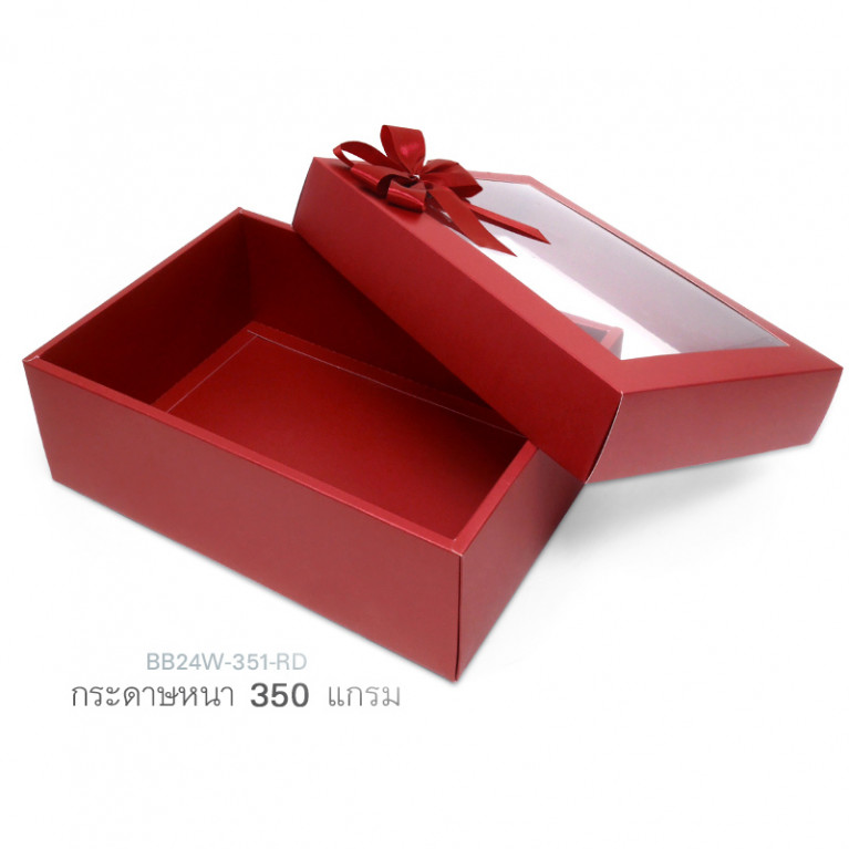 BB24W-351-RD กล่องของขวัญ 17.8x25.8x9 cm. หนา350แกรม (1ใบ)