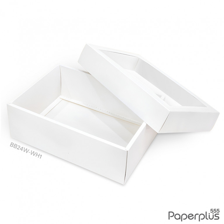 BB24W-WH1 กล่องฝาครอบหน้าต่าง กล่องกระดาษสีขาว 17.8x25.8x9 cm.  (1ใบ)