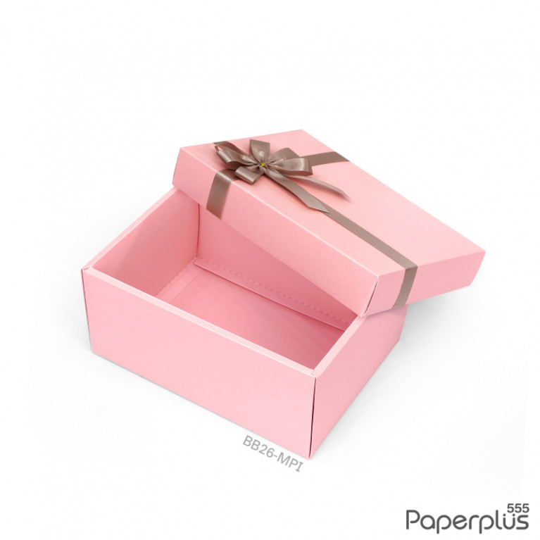 BB26-MPI กล่องของขวัญเมทัลลิค สีชมพู 13.6x19.2x9 cm. หนา250แกรม (1ใบ)