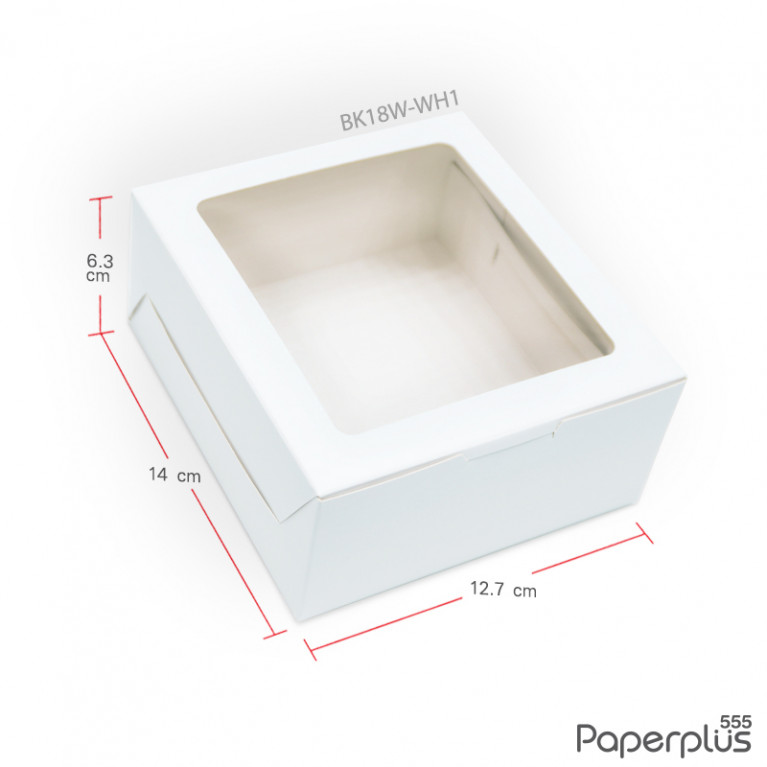 BK18W-WH1 กล่อง Snack  มีหน้าต่าง  12.7x14x6.3 ซม. ขาว (20กล่อง)