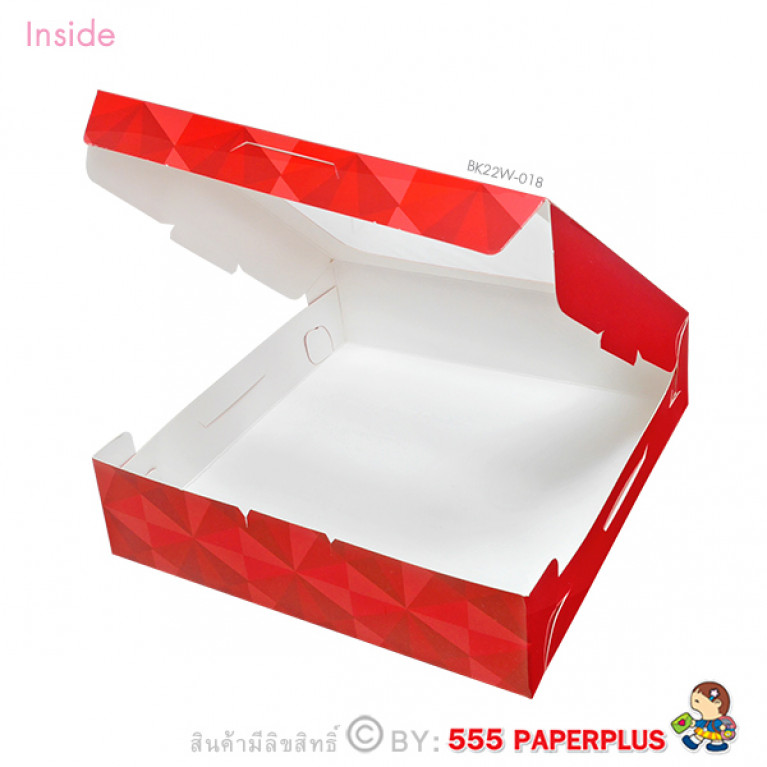 BK22W-018 กล่องบราวนี่ 15.5 x 15 x 4 ซม. (20กล่อง) 