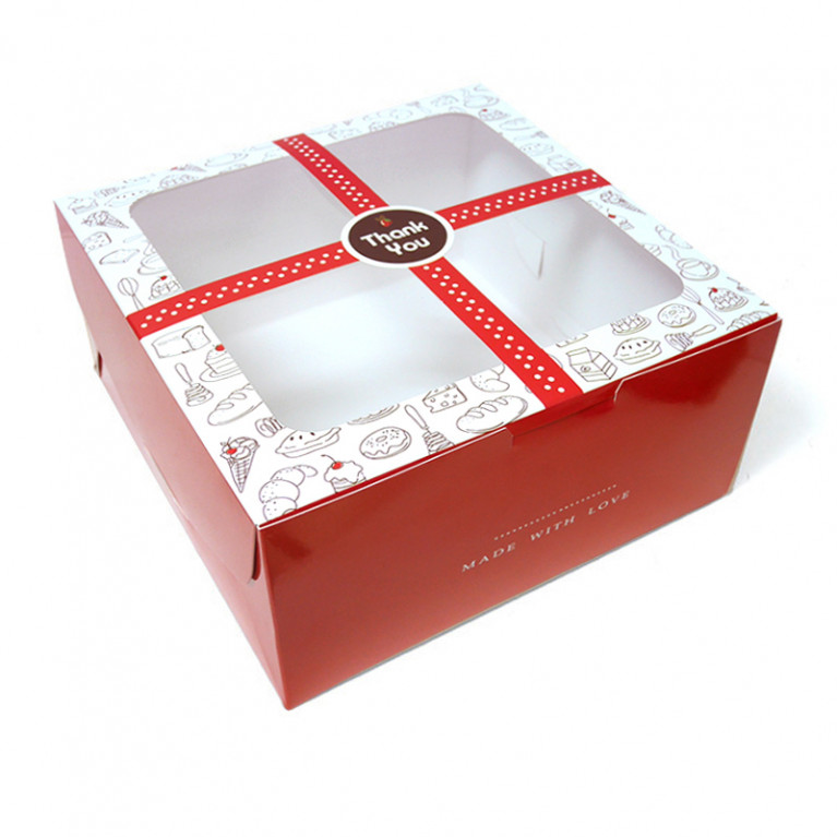 BK29W-005 กล่องเค้ก 2 ปอนด์ 24.3x24.3x12.7 ซม. (10กล่อง) 