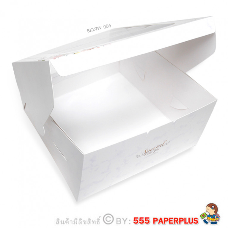 BK29W-006 กล่องเค้ก 2 ปอนด์ 24.3x24.3x12.7 ซม. (10กล่อง) 