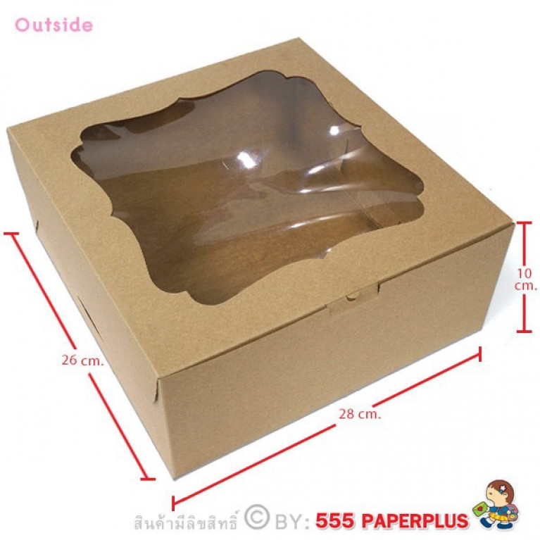 BK30W-K01 กล่องเค้ก 3 ปอนด์ 28x26x10 ซม. (10กล่อง)