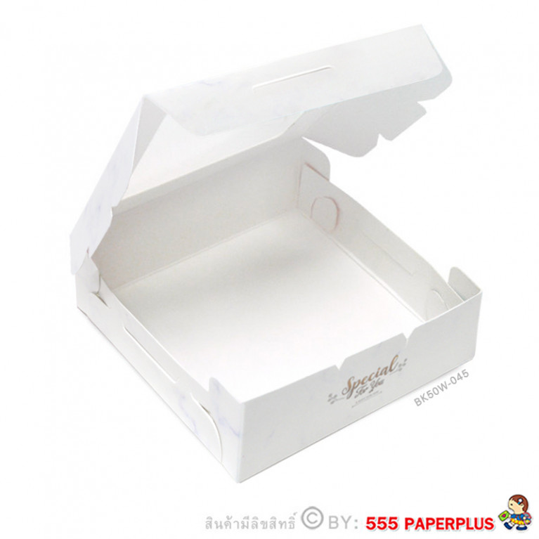 BK50W-045 กล่องบราวนี่ 8.2x8.2x2.8 ซม. (20กล่อง) กล่องใส่ขนม