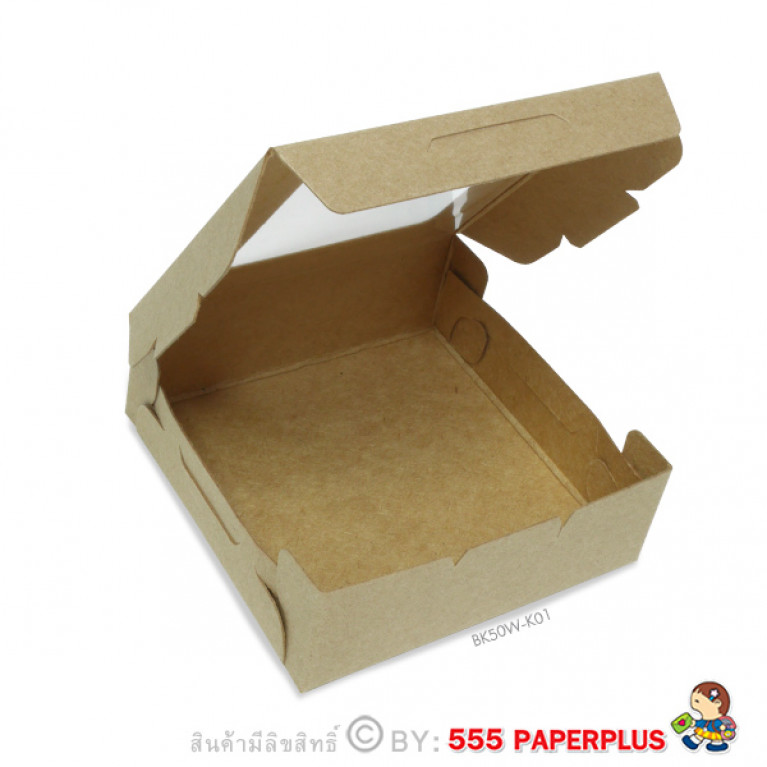 BK50W-K01 กล่องบราวนี่ 8.2x8.2x2.8 ซม. (20กล่อง) กล่องใส่ขนม