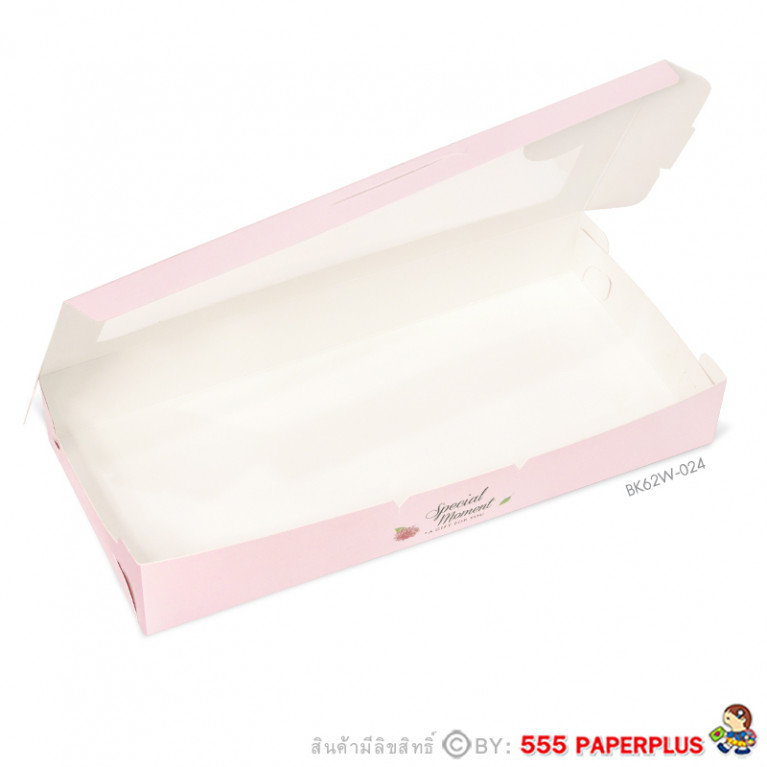 BK62W-024 กล่องบราวนี่ 6 ชิ้น 11 x 24 x 3.5 ซม. (20กล่อง)