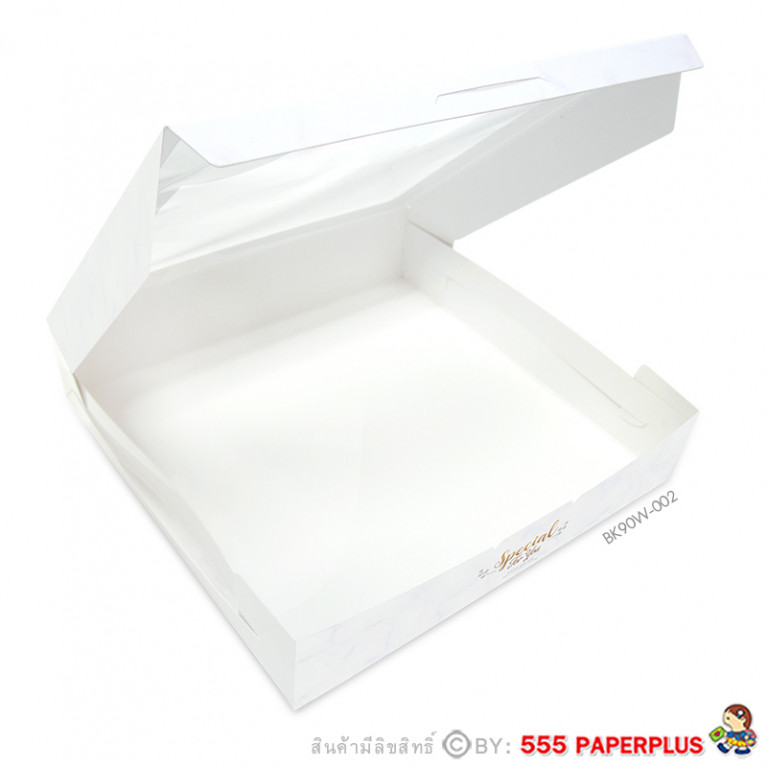 BK90W-002 กล่องเค้ก 2 ปอนด์เตี้ย 24.5x24.5x5.5 ซม. (10กล่อง) 