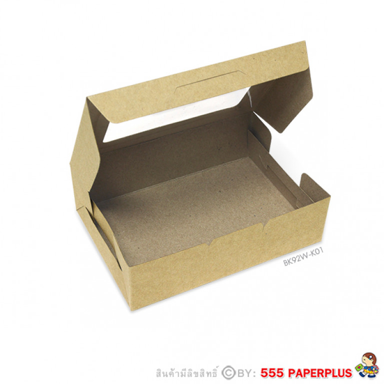 BK92W-K01 กล่องบราวนี่คิวบ์ 10 x 7 x 3 ซม. คราฟท์ (20กล่อง) (แถมสตก.)