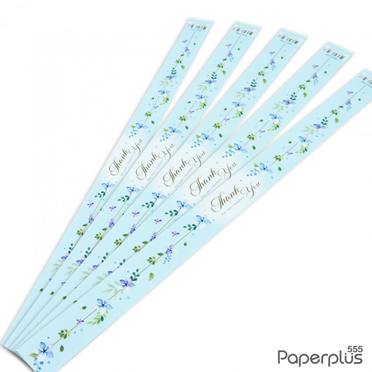 BP01-059 สายคาดกล่องขนม กว้าง  2.2 ยาว 31.3 ซม. ฟ้าดอกเถาวัลย์ (50เส้น)