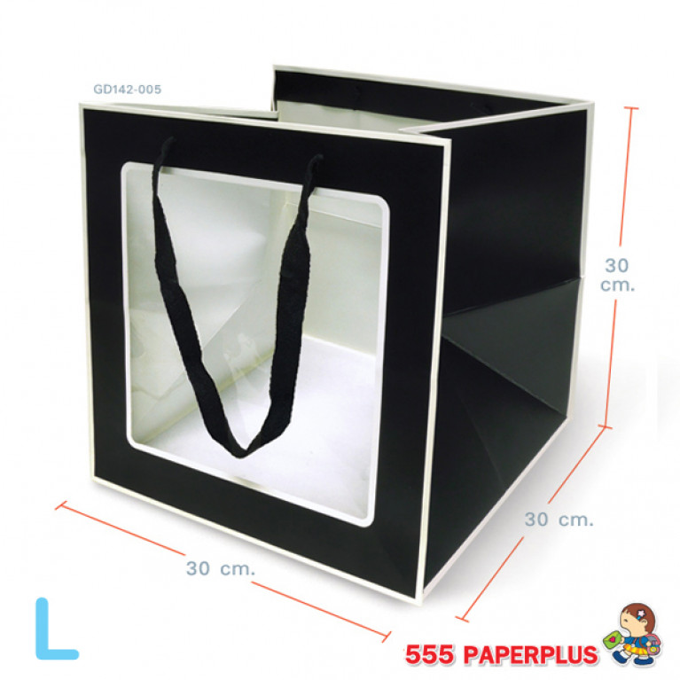 GD142-005 ถุงหิ้ว-ถุงกระดาษ เจาะหน้าต่าง 30 x 30 x 30 ซม.