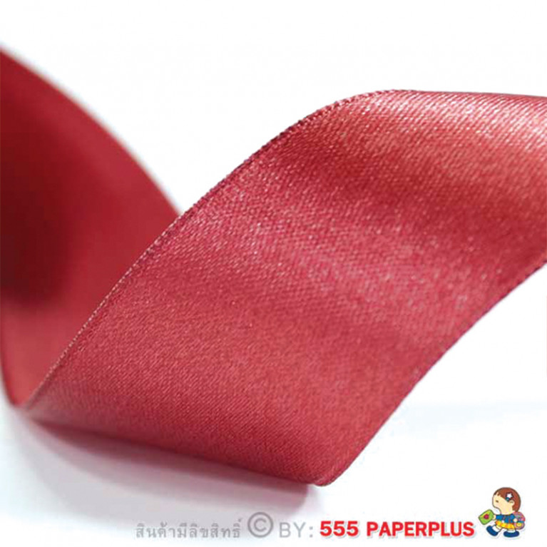 GD152-002-RD ริบบิ้นซาติน 19 มม. สีแดง แบบเส้น 3 เมตร