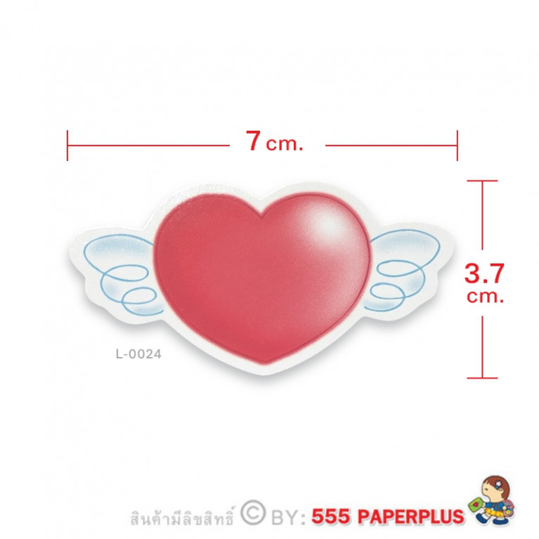 L-LV-0024 การ์ดไดคัททรงหัวใจ 7x3.7 Cm. (25 แผ่น)