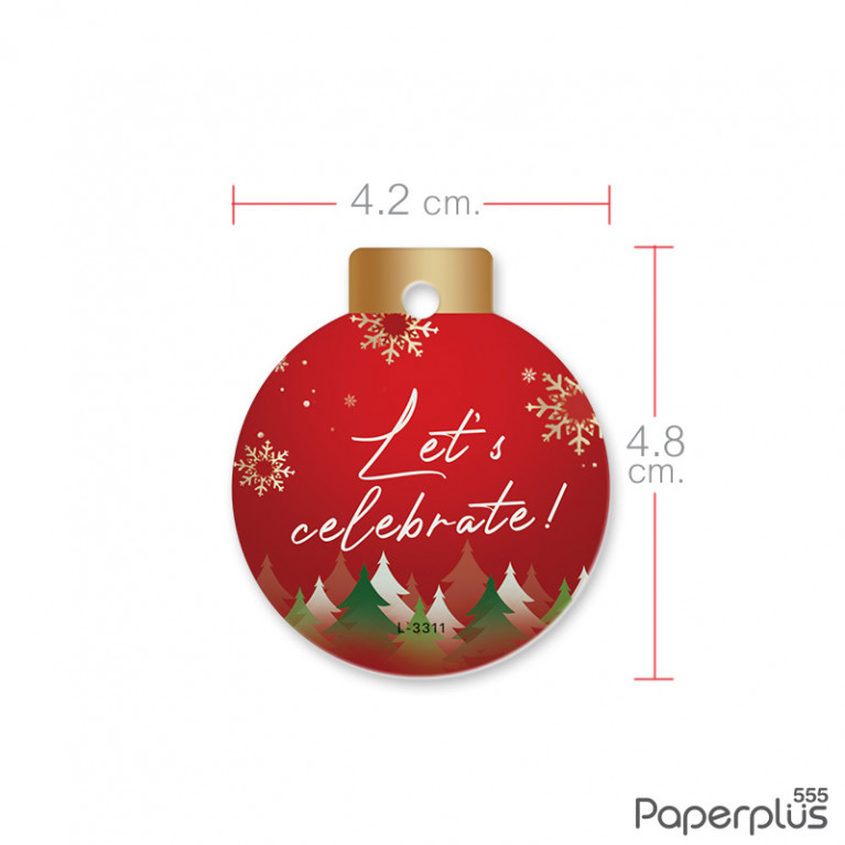 L-NY-3311 Tag บอลลูน 4.2 x 4.8 cm. Let's celebrate (50แผ่น)