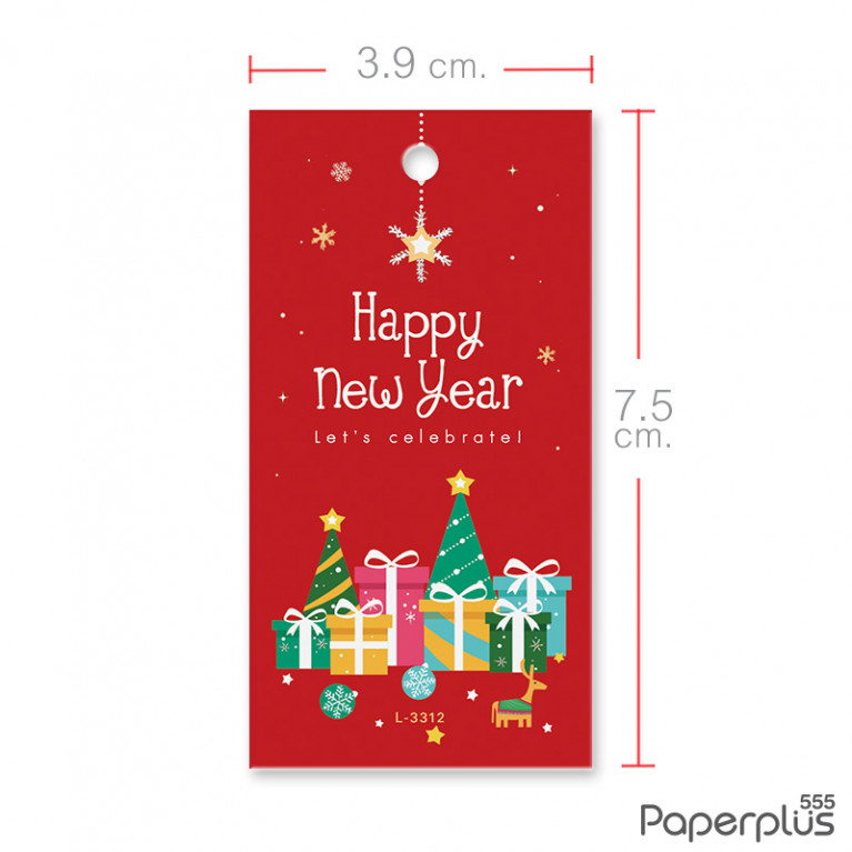 L-NY-3312 Tag ผืนผ้า 3.9 x 7.5 cm. กล่องของขวัญ (50แผ่น)