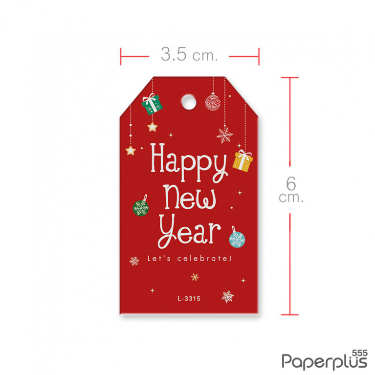 L-NY-3315 Tag ตัดมุม 3.5 x 6 cm. กล่องของขวัญ (50แผ่น)