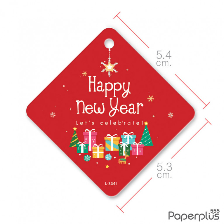 L-NY-3341 Tag จัตุรัส 5.3 x 5.4 cm. กล่องของขวัญ (50แผ่น)