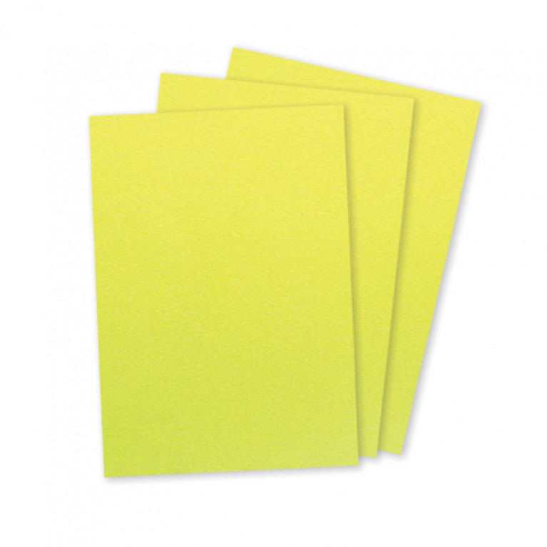 กระดาษปก A4 - สะท้อนแสง - สีเหลือง - 180 แกรม (50 แผ่น) Code 33427