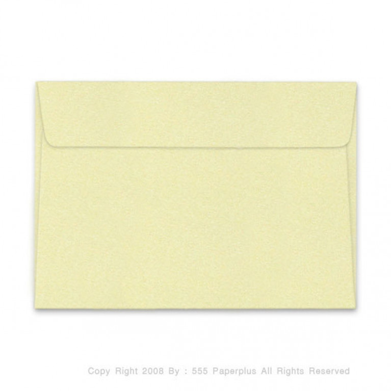 ซองใส่การ์ด No.8 1/2-เมทัลลิค ฝาขนาน สีขาวทอง (50 ซอง) Code 83514