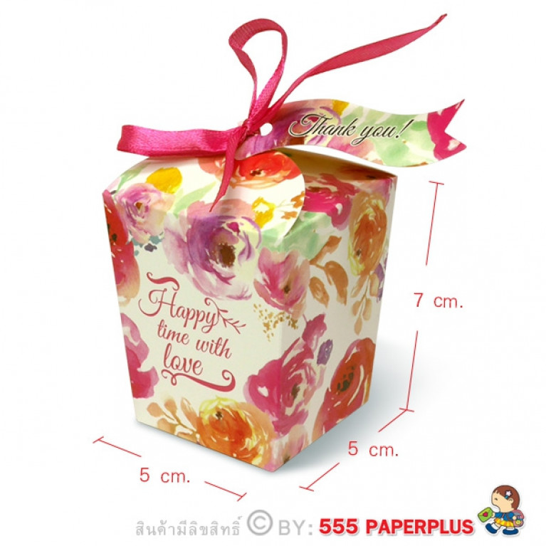 V026-001-L กล่องใส่ของขวัญ ของชำร่วย 5x5x7ซม.(20กล่อง) $