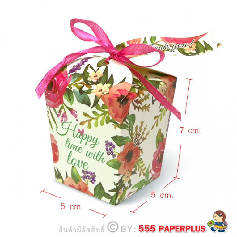 V026-002-L กล่องใส่ของขวัญ ของชำร่วย 5x5x7ซม.(20กล่อง) $