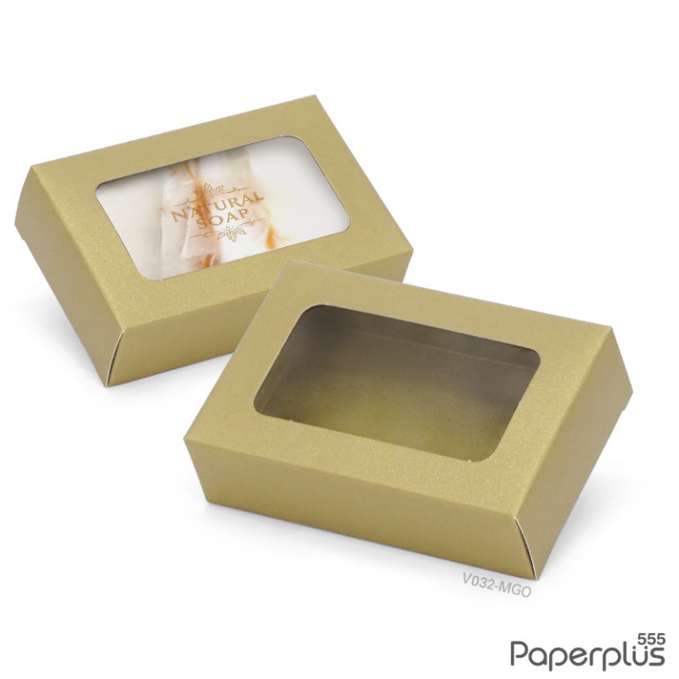 V032-MGO กล่อง 6x9x2.5 cm.เมทัลลิค สีทอง หนา350แกรม (20กล่อง)