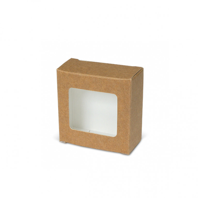 V033W-K03 กล่องใส่ของชำร่วย 5.5 x 5.5 x 2.5 ซม. (20กล่อง) (แบบทากาว) คราฟท์ในขาว