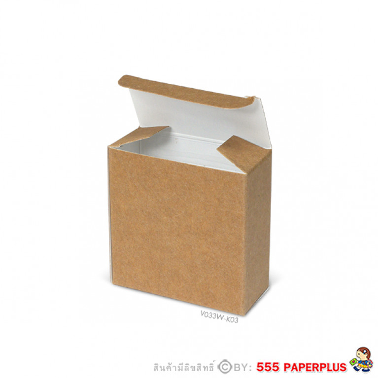 V033W-K03 กล่องใส่ของชำร่วย 5.5 x 5.5 x 2.5 ซม. (20กล่อง) (แบบทากาว) คราฟท์ในขาว
