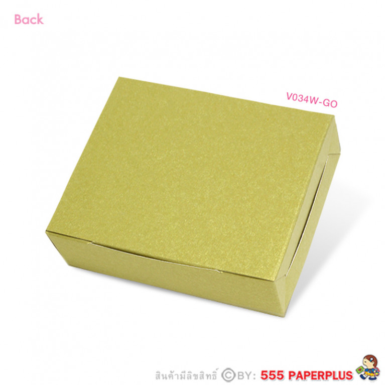 V034W-GO กล่องใส่สบู giftset 7.5x9x2.5ซม.(20กล่อง) (แบบเสียบข้าง) กล่องของชำร่วย